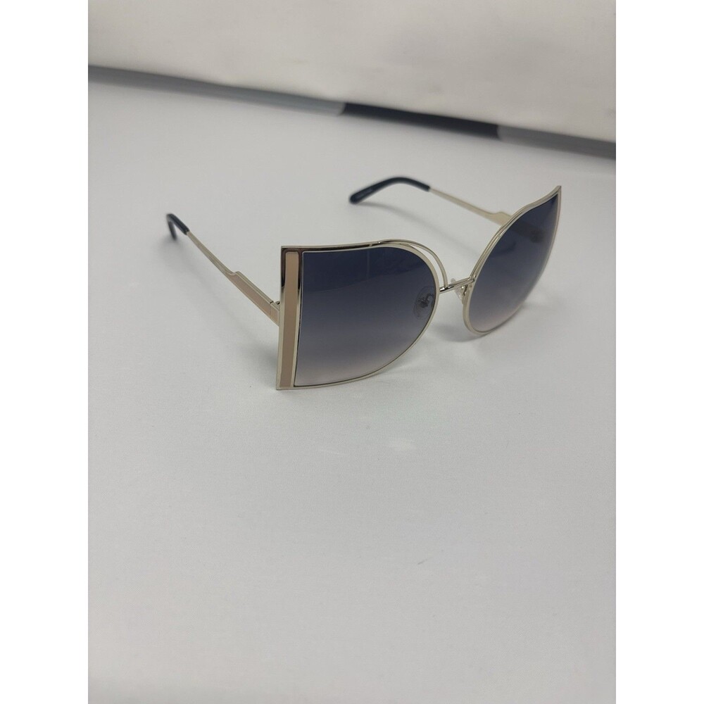 Dear Drew DD3002 Women's Oversized Cat Eye Sunglasses Gold Blue Gradient
